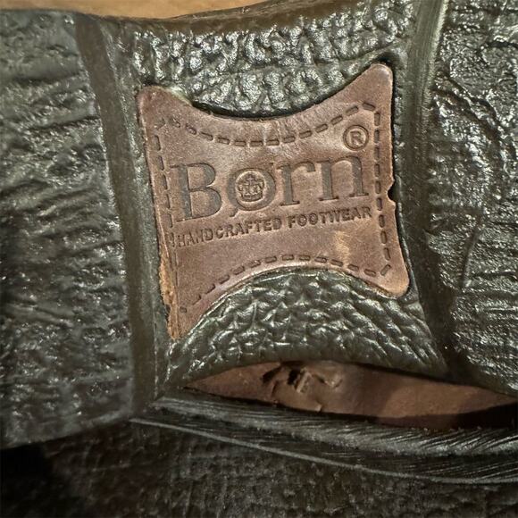 Born Women's Brown Slip-On Wedge Clogs Size 8 Chunky Heel Academia FLAWS - Picture 10 of 10